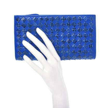 Bottega Veneta Nappa Ayers Intrecciato Clutch Wallet Blue 2 of 10