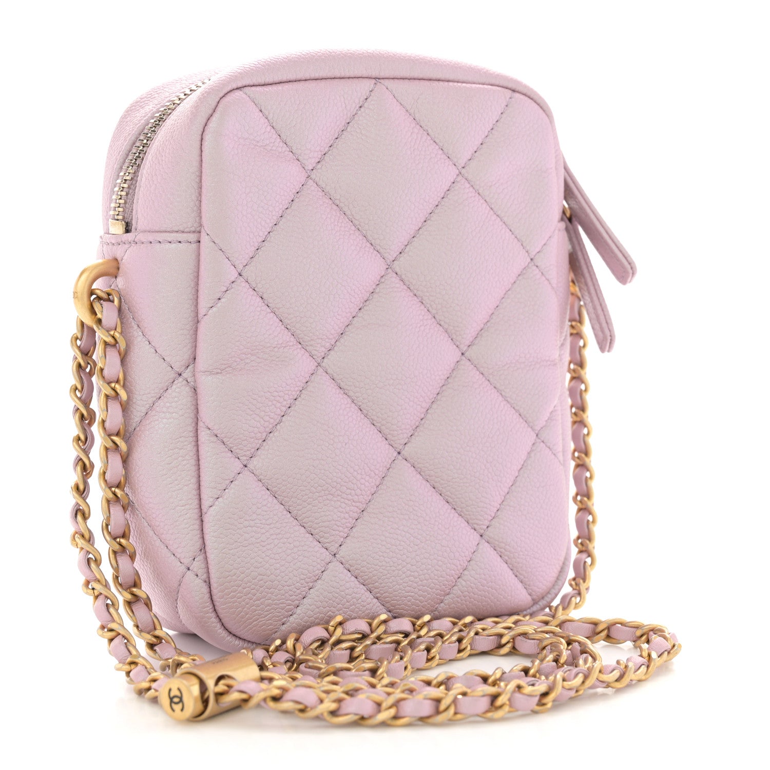 Chanel Iridescent Caviar Quilted Vertical My Perfect Camera Case Pink 3 of 11
