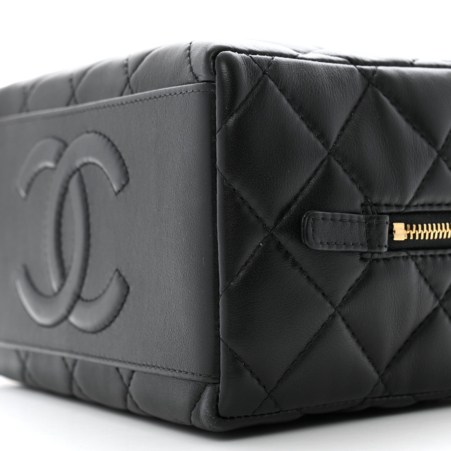 Chanel Lambskin Quilted CC Bowling Bag Black 10 of 14