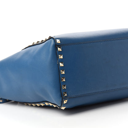 Valentino Garavani Vitello Rockstud Double Handle Tote Peacock 7 of 11