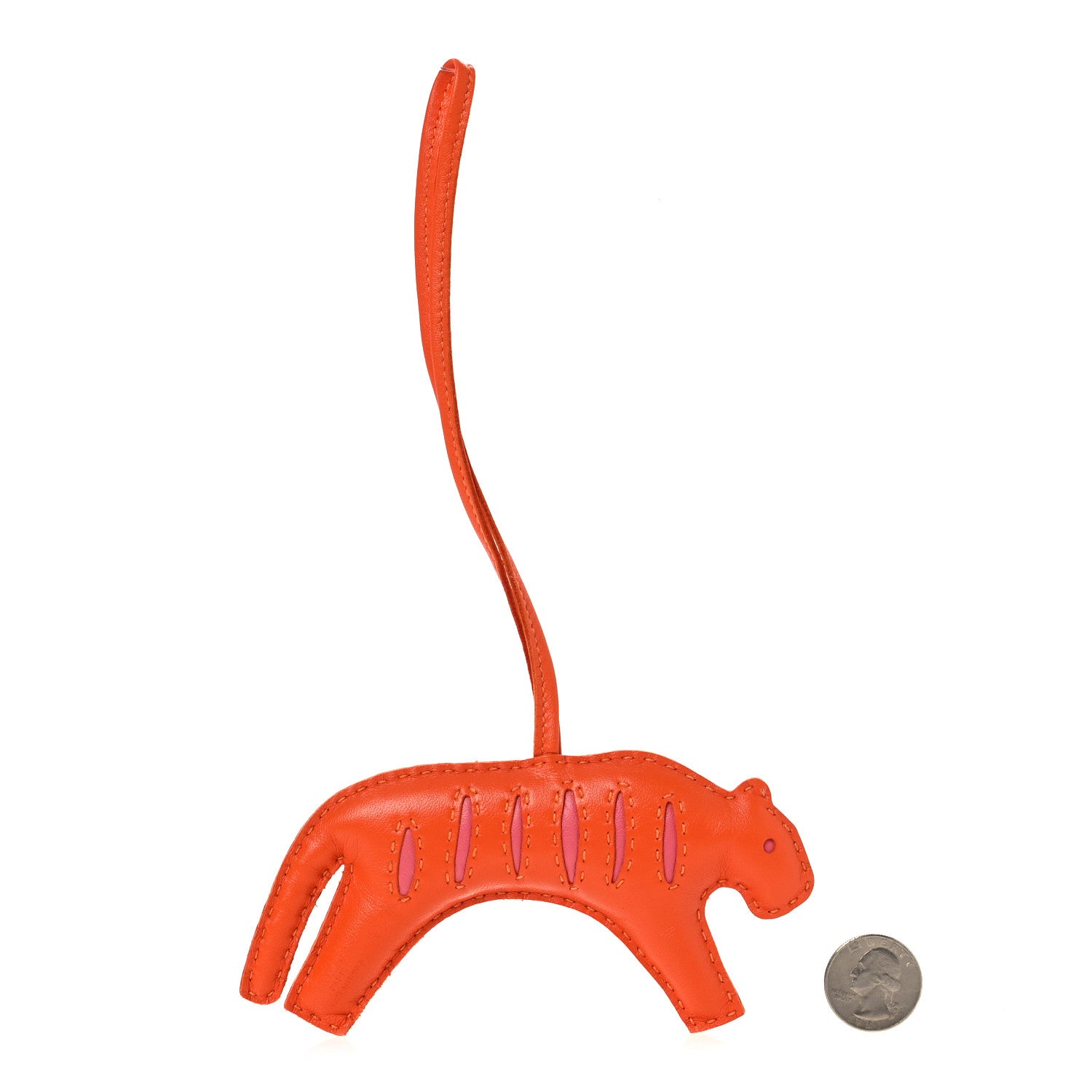 Hermes Milo Lambskin Rooroo Bag Charm Feu Rose Azalee 2 of 4