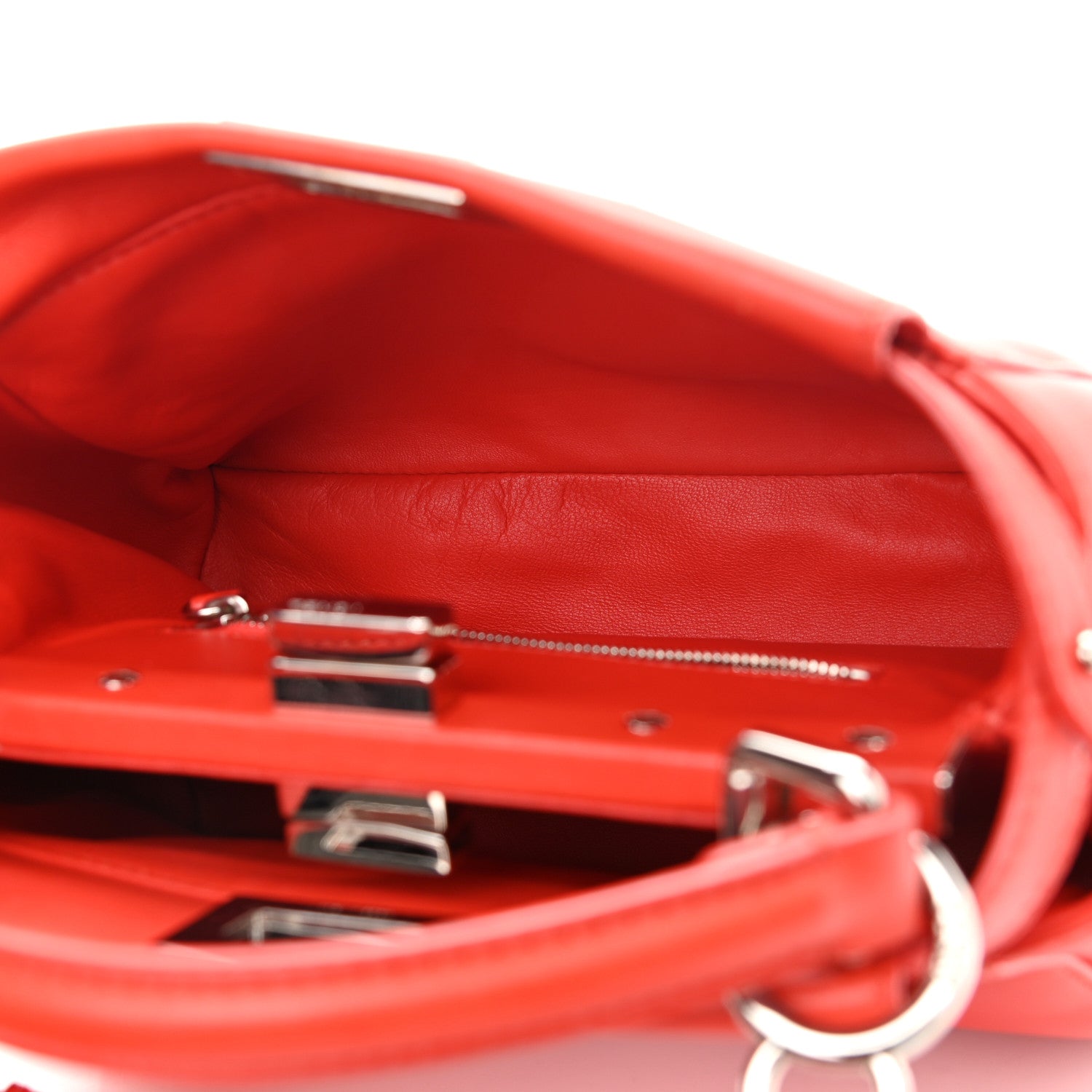 Fendi Nappa Mini Peekaboo Iconic Satchel Papavero 4 of 11