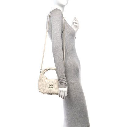 Miu Miu Nappa Matelasse Small Wander Hobo White 2 of 9