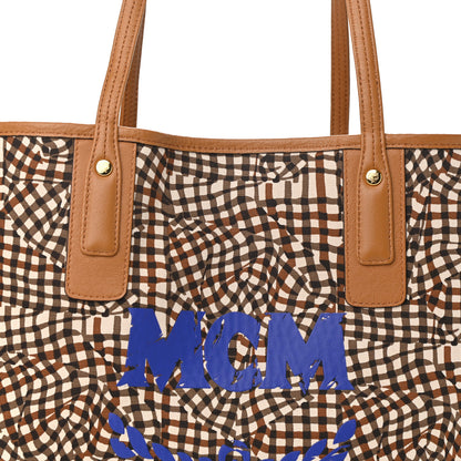 MCM Visetos Medium Liz Reversible Shopper Tote Cognac 13 of 17