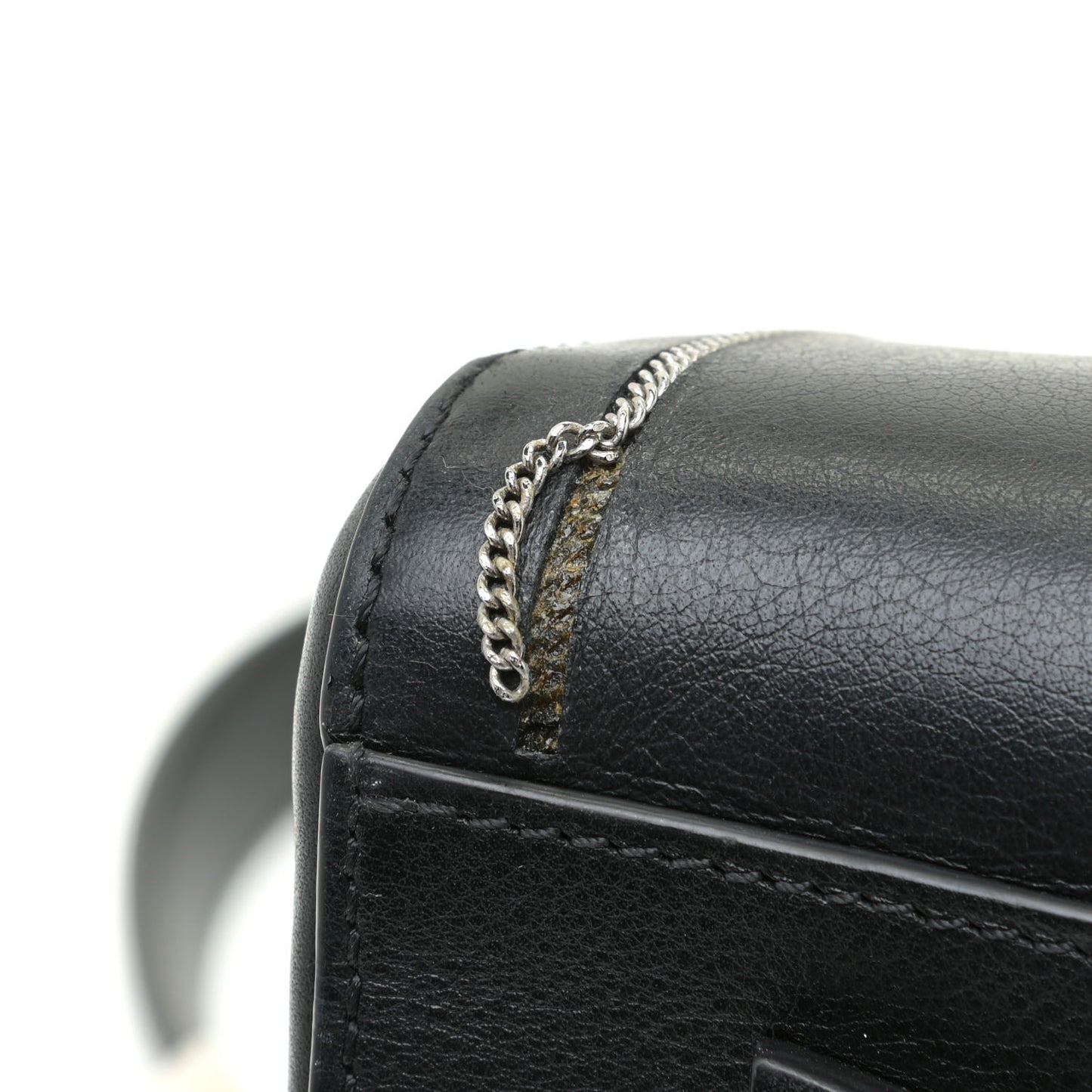 Buffed Calfskin Small Chain Antigona Black