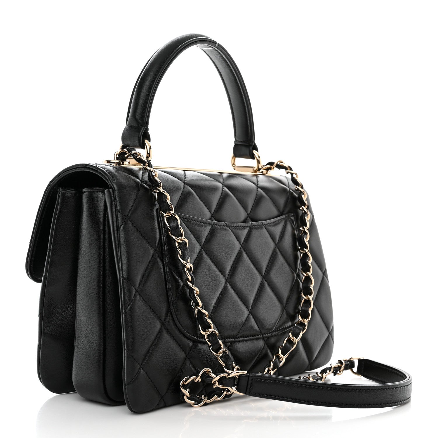 Chanel Lambskin Quilted Small Trendy CC Dual Handle Flap Bag Black 3 of 11