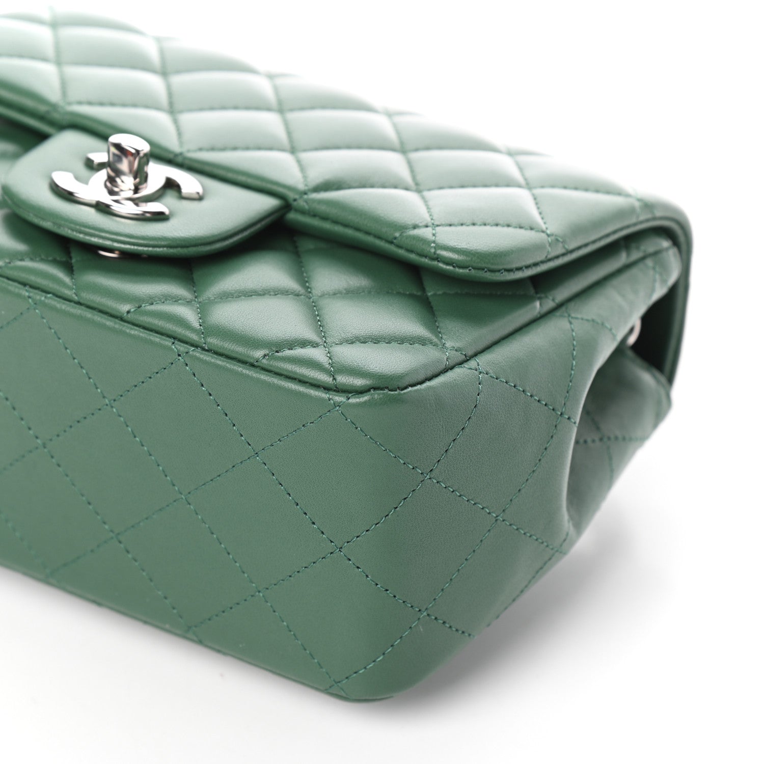 Chanel Lambskin Quilted Mini Square Flap Green 9 of 9