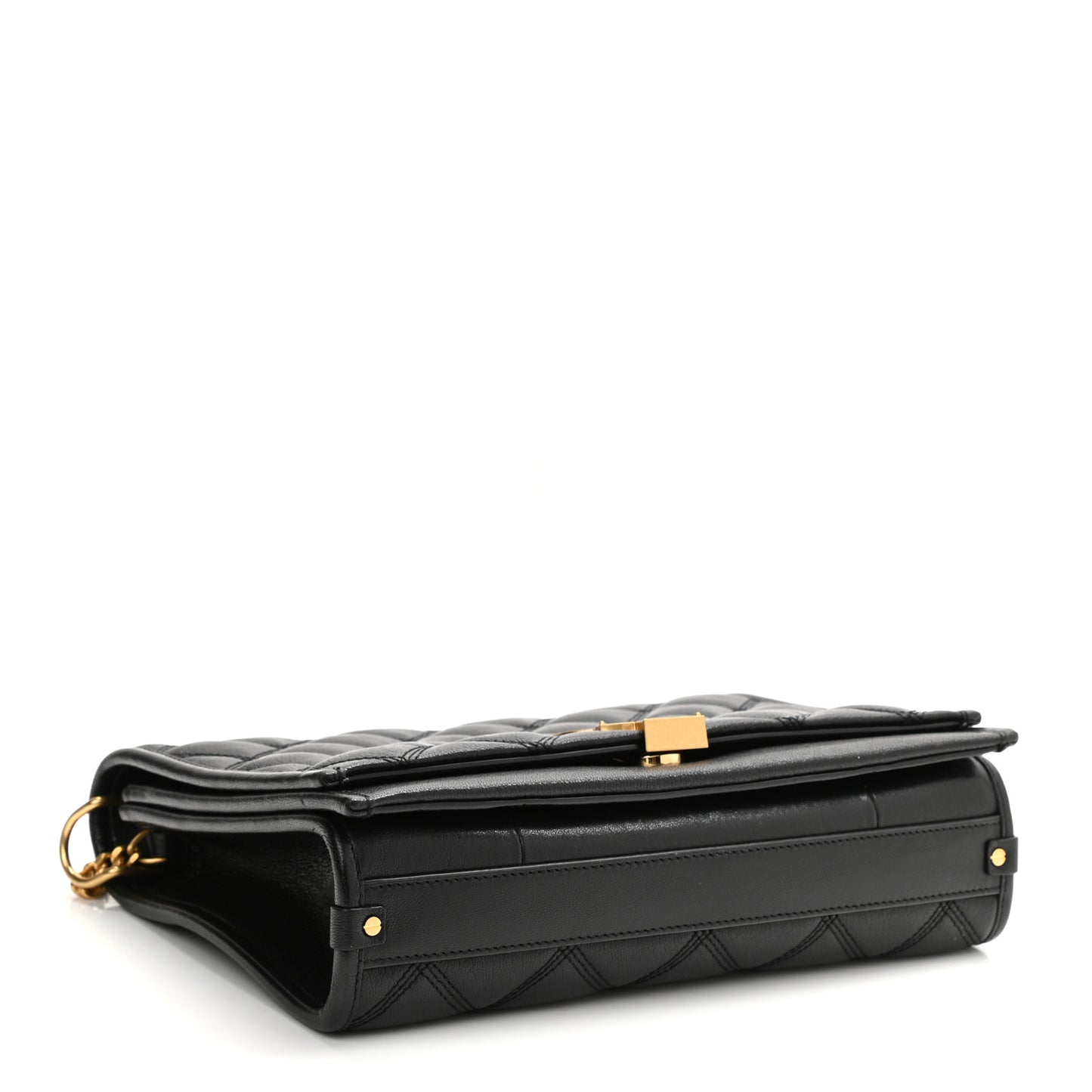 Lambskin Quilted Mini Becky Chain Bag Black