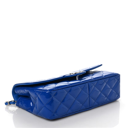 Chanel Patent Quilted Large Coco Shine Flap Blue 3 of 6
