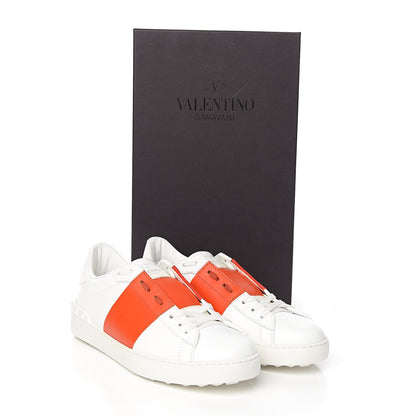Valentino Garavani Calfskin Mens Rockstud Open Sneakers 40 White Goldfish 9 of 9