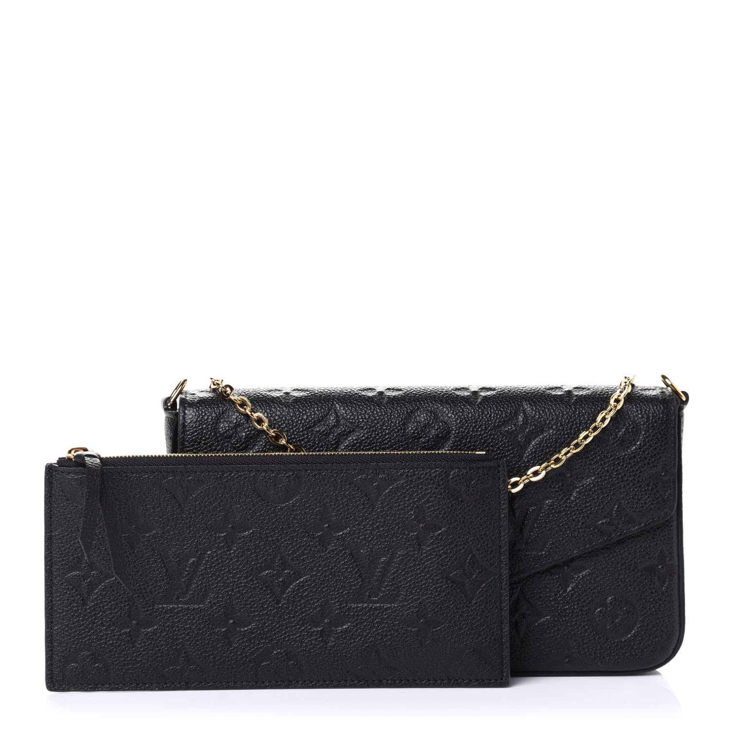 Louis Vuitton Empreinte Pochette Felicie Chain Wallet Black 3 of 7