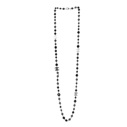 Chanel Ruthenium Beaded CC Long Necklace Black 3 of 5