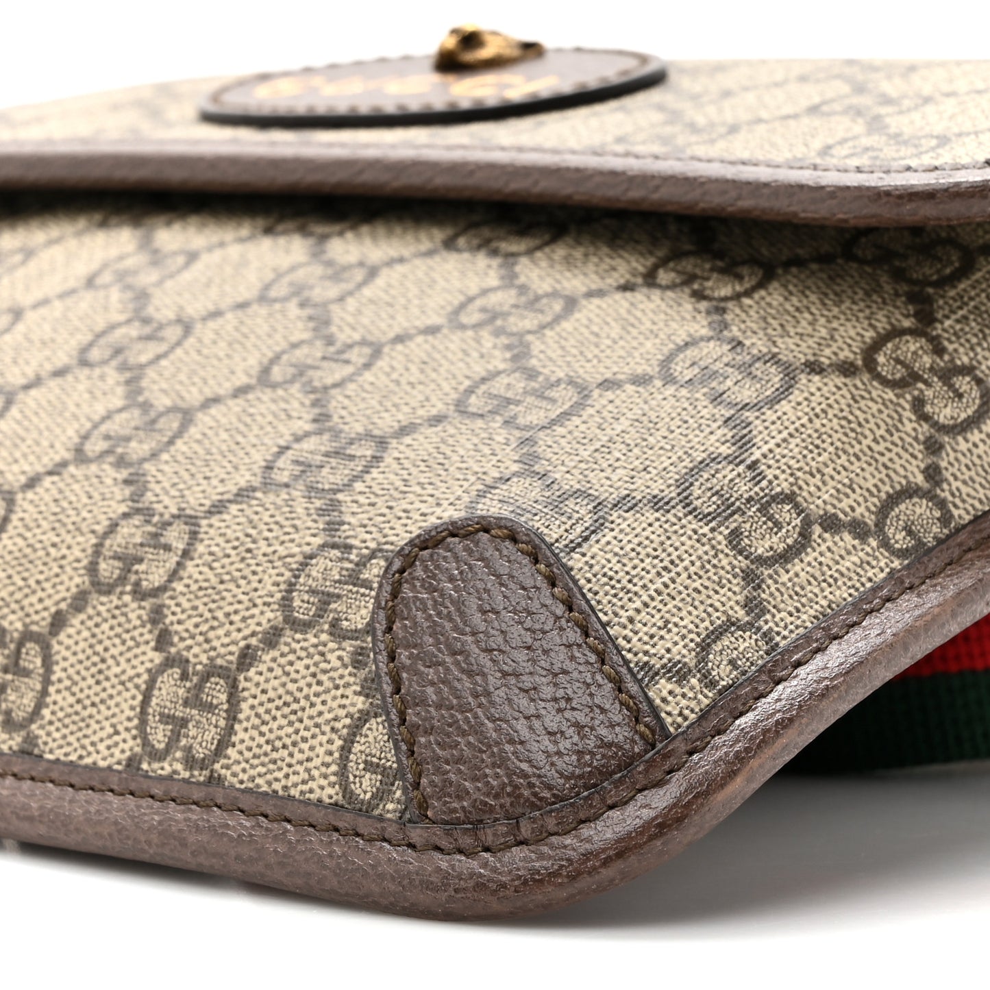 GG Supreme Monogram Neo Vintage Web Belt Bag Brown