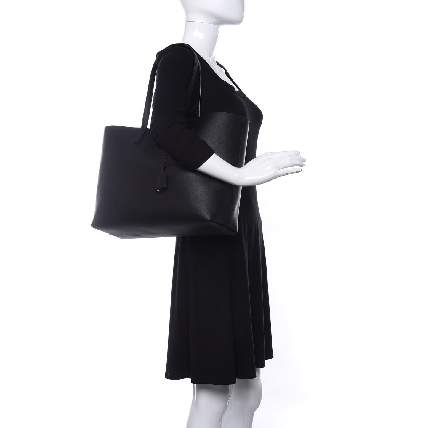 Calfskin Large Shopping Tote Black