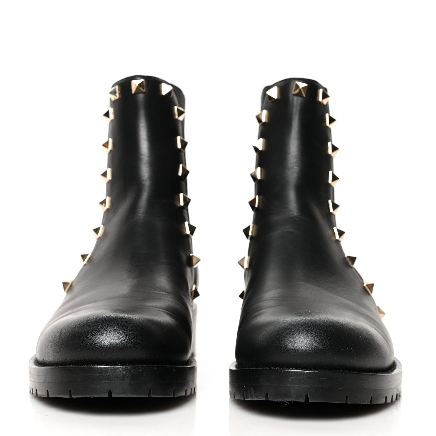 Calfskin Rockstud Beatle Chelsea 20mm Ankle Boots 37 Black