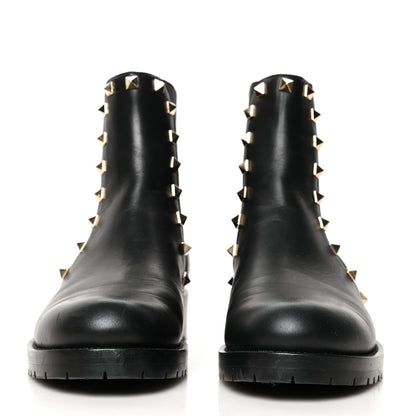 Valentino Garavani Calfskin Rockstud Beatle Chelsea 20mm Ankle Boots 37 Black 2 of 11