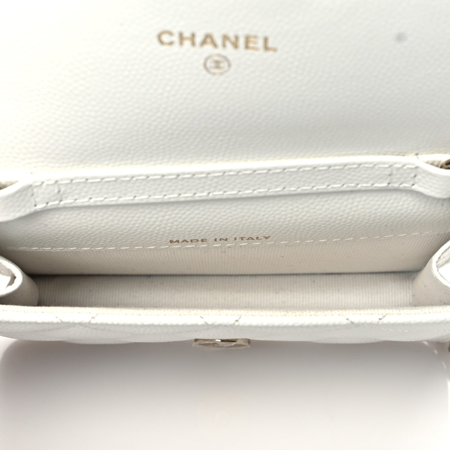 Chanel Caviar Quilted Mini Chain Bag White 5 of 12