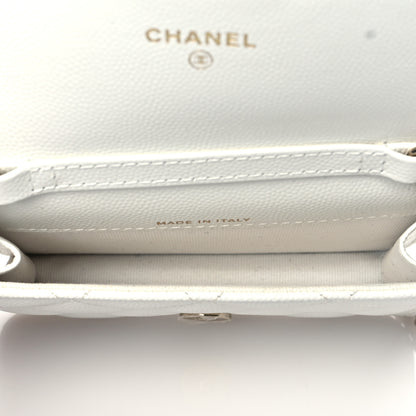 Chanel Caviar Quilted Mini Chain Bag White 5 of 12