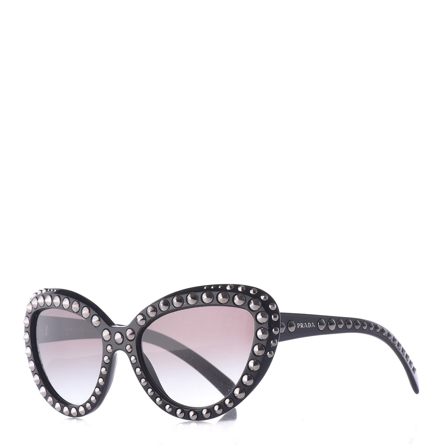 Prada Studded Ornate Cat Eye Sunglasses SPR 31Q Black 1 of 6