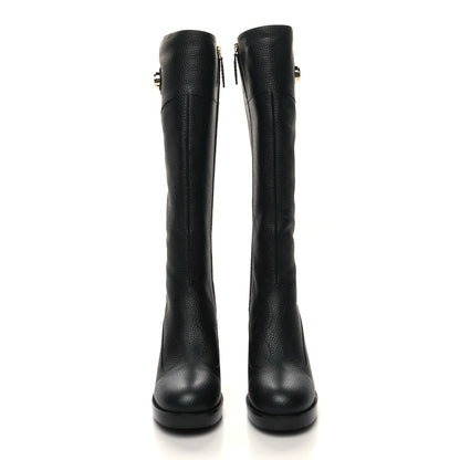 Gucci Austin Calfskin Interlocking G Knee High Boots 36 Black 2 of 7