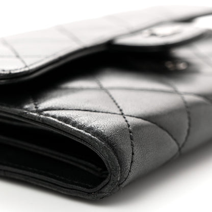 Chanel Lambskin Quilted Large Flap Wallet Black 8 of 10