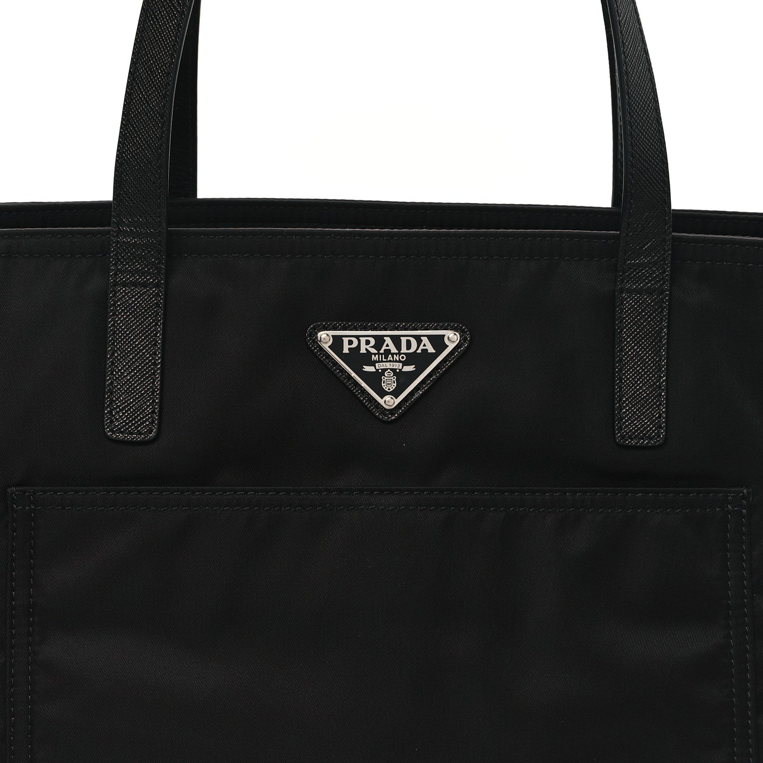 Prada Tessuto Nylon Saffiano Shopping Tote Black 8 of 10