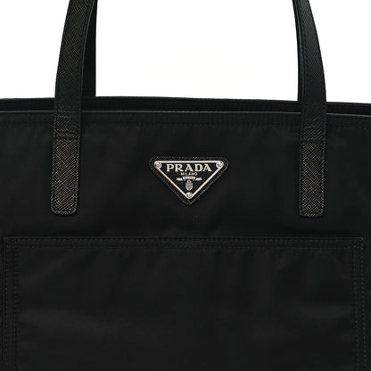 Prada Tessuto Nylon Saffiano Shopping Tote Black 8 of 10