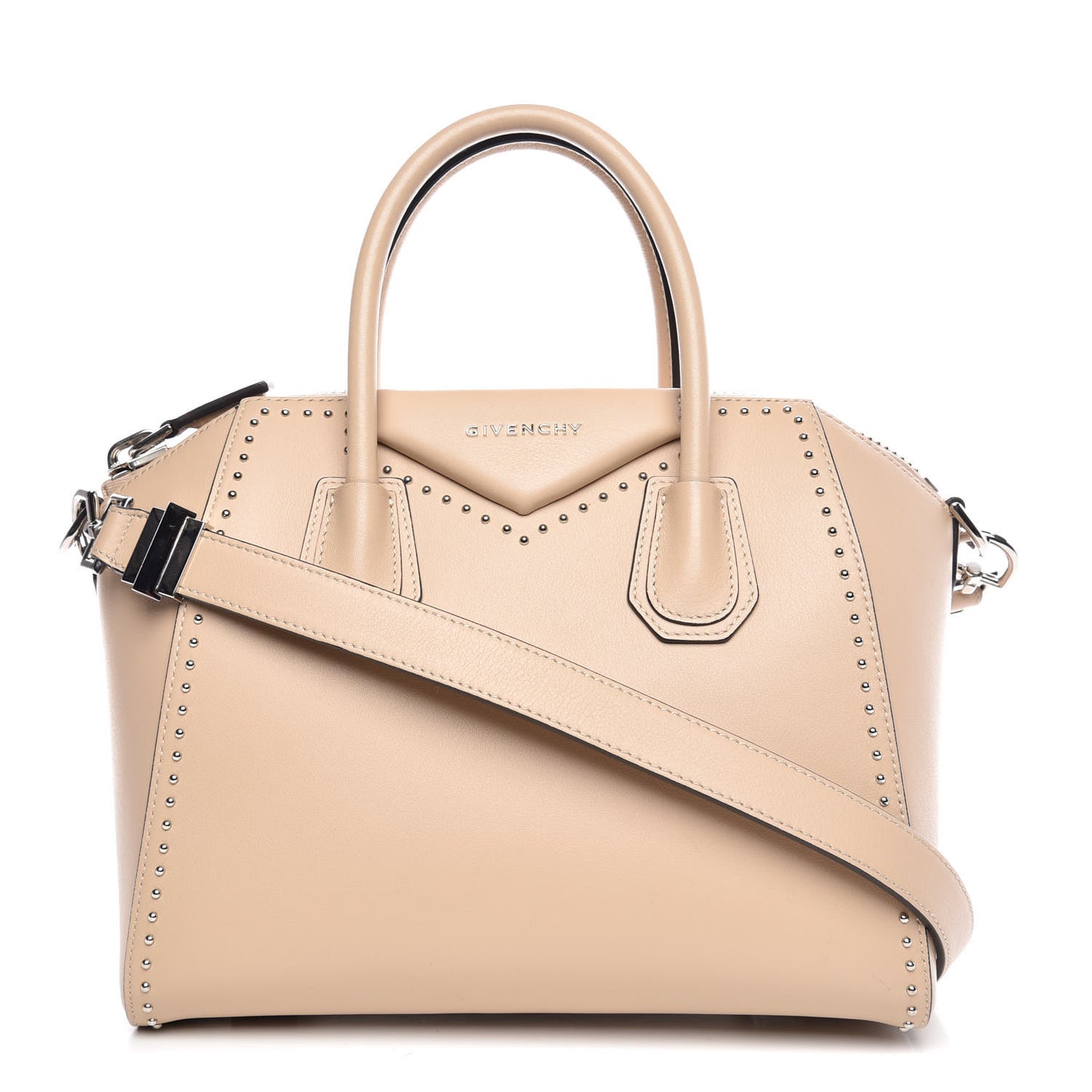 Calfskin Small Studded Antigona Beige Buff