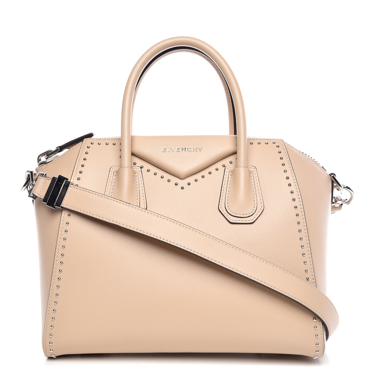 Givenchy Calfskin Small Studded Antigona Beige Buff 1 of 9