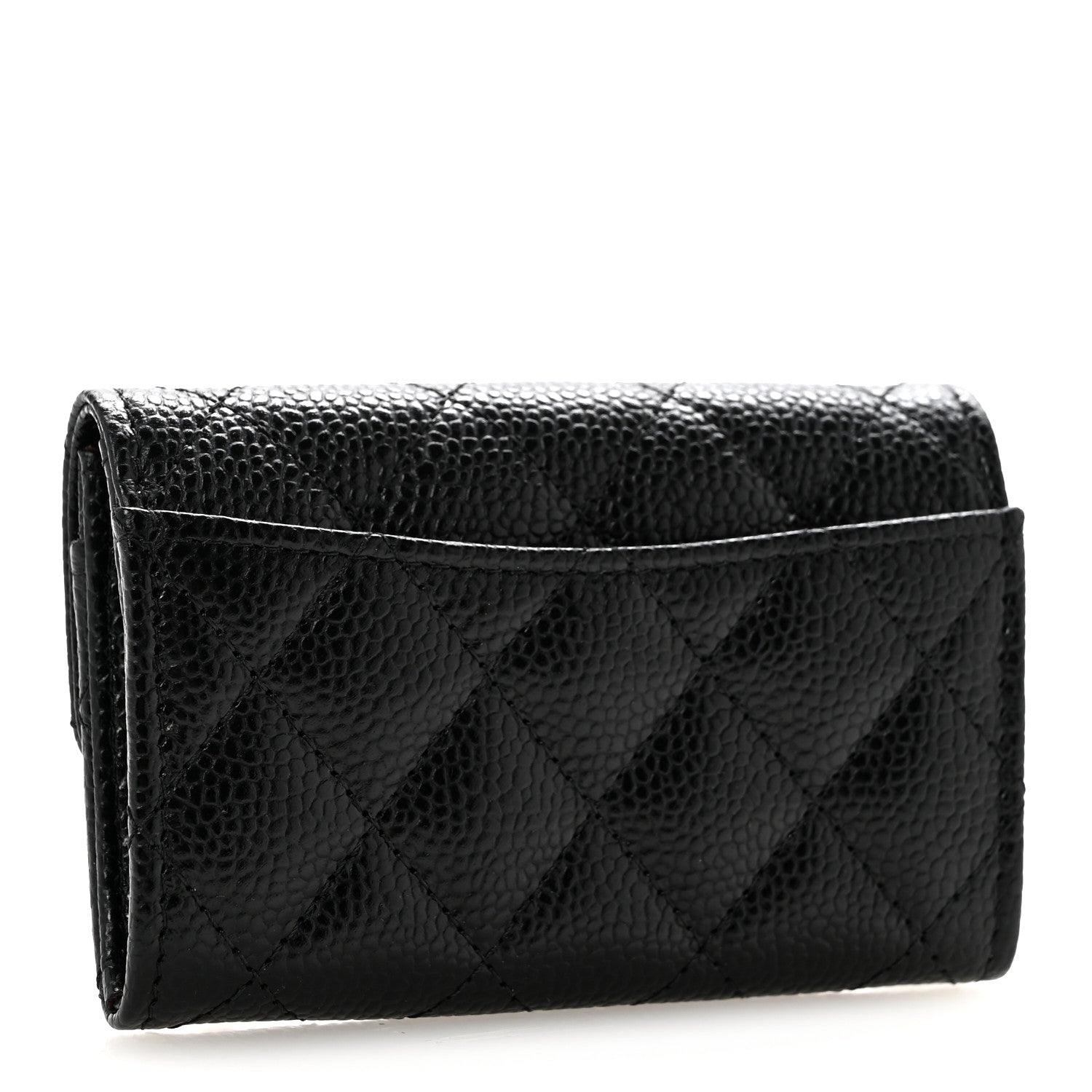 Chanel Caviar Quilted Flap Card Holder Wallet Black 3 of 9