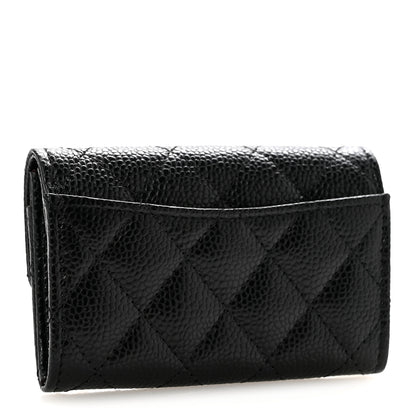 Chanel Caviar Quilted Flap Card Holder Wallet Black 3 of 9