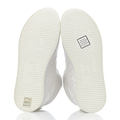 Fendi Nappa Macro FF Embossed Womens High Top Sneakers 37.5 White Ice 5 of 9