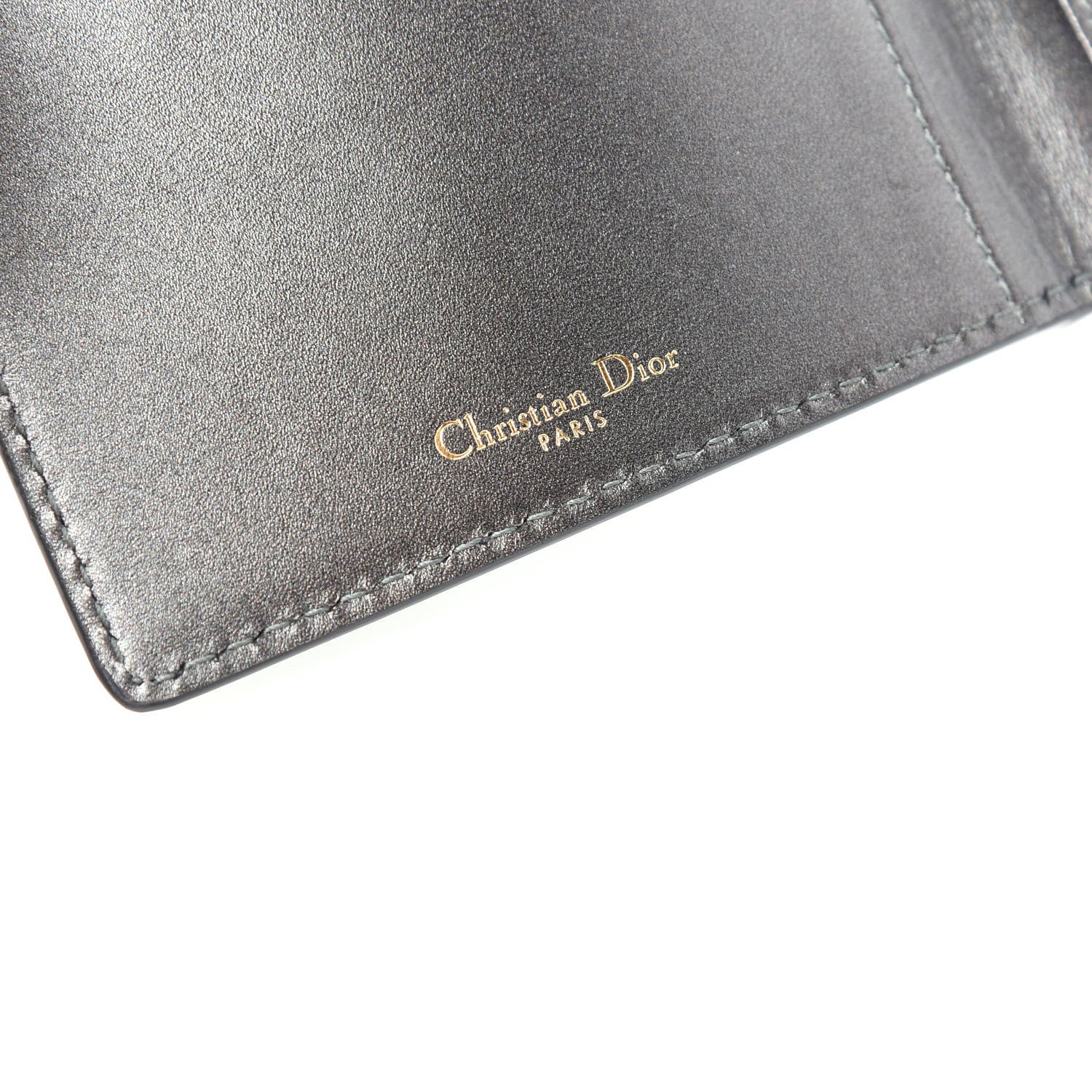 Christian Dior Metallic Grained Calfskin J'Adior Zip Pouch Gunmetal 9 of 9