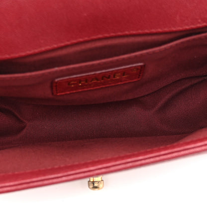Chanel Caviar Chevron Quilted Small Boy Flap Dark Red 5 of 10