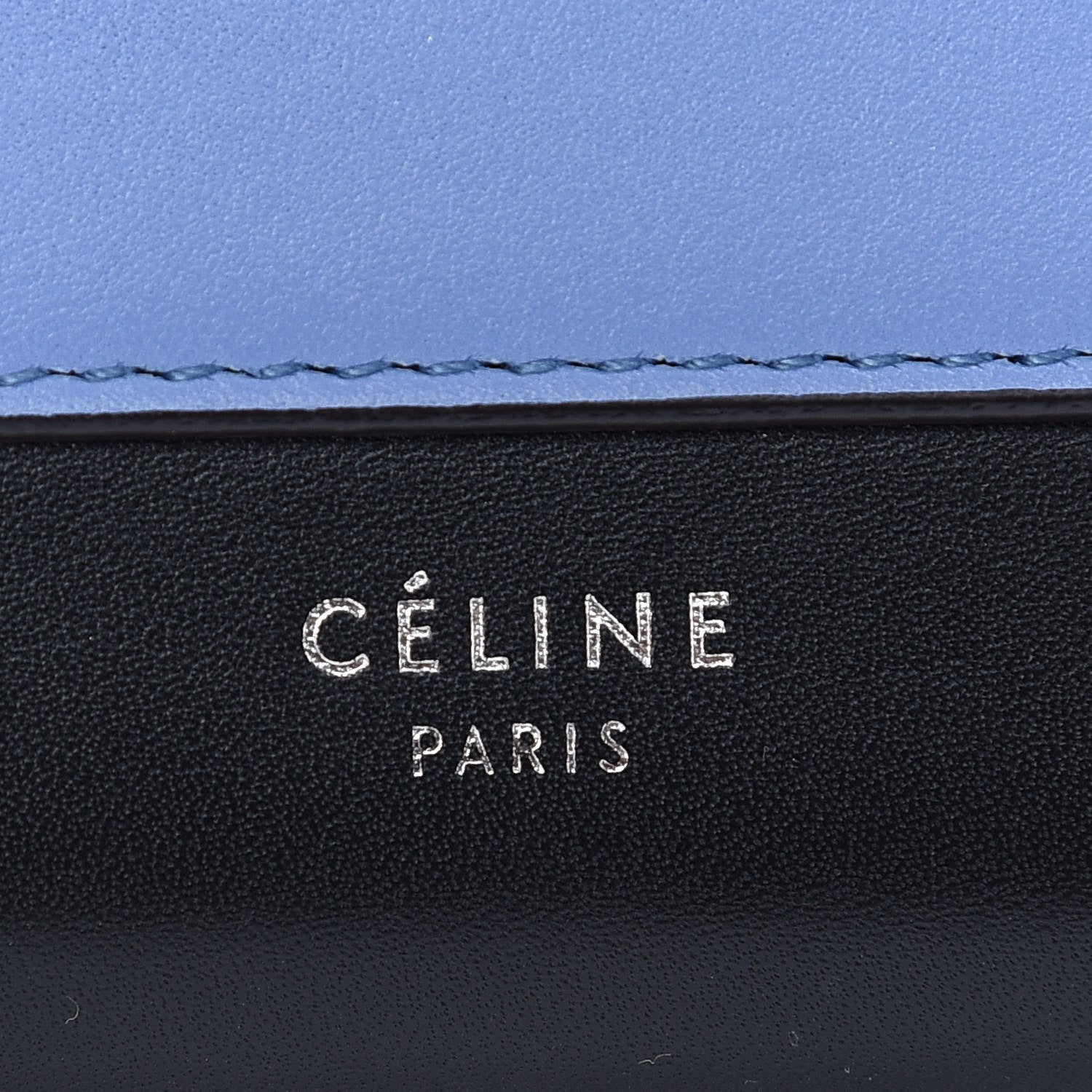 Celine Shiny Calfskin Large Pocket Flap On Chain Black Blue Camel 6 of 9