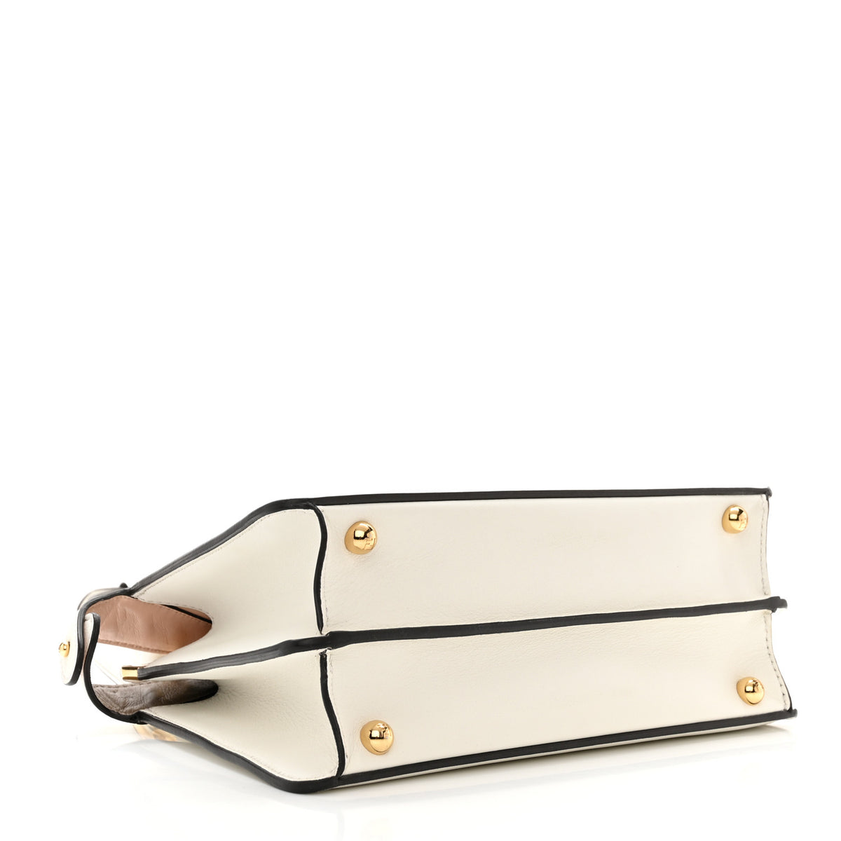 Vitello Seta Nappa Bi-Color Small Peekaboo I SEE U Satchel White Ice Light Rose Tortora