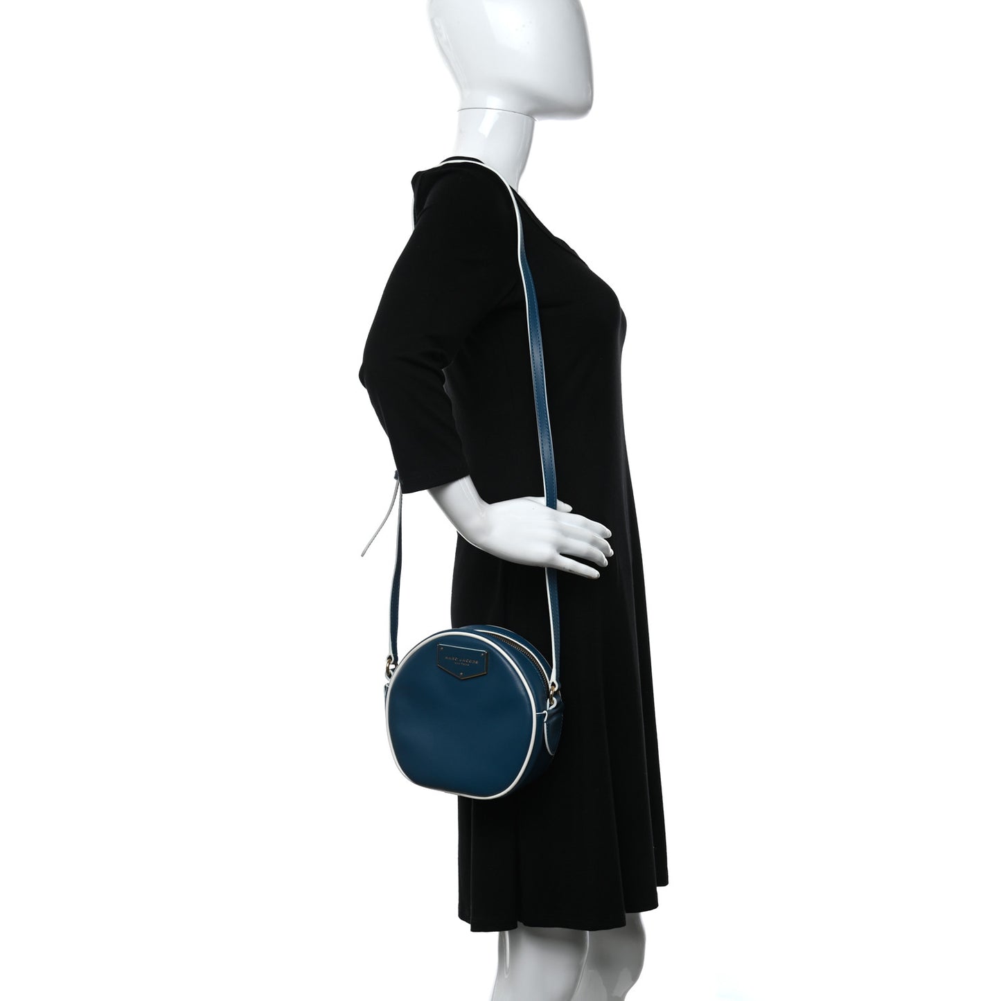 Calfskin Voyager Circle Crossbody Deep Teal