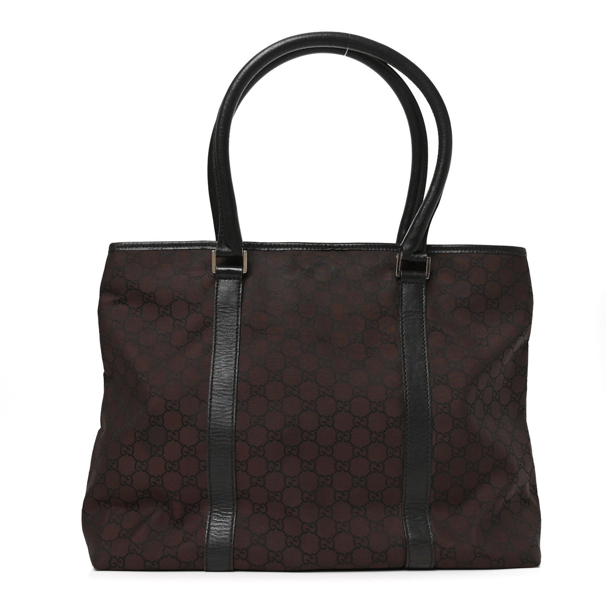 Nylon Monogram Large Tote Dark Brown