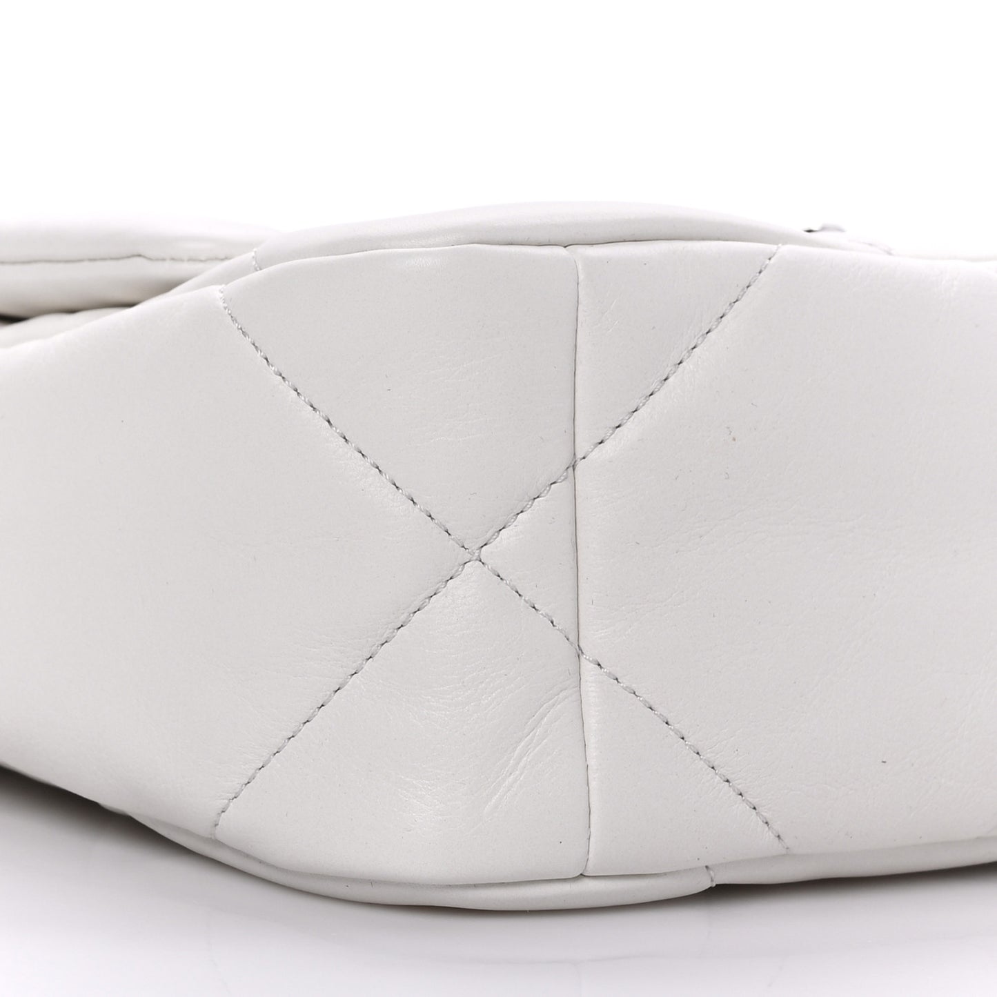 Glossy Calfskin Quilted Medium Chanel 19 Flap White Black