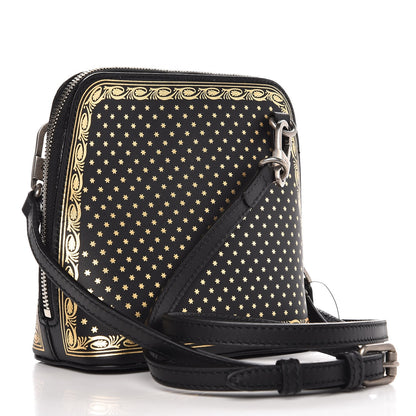 Gucci X SEGA Calfskin GUCCY Stars Mini Dome Shoulder Bag Black Gold 3 of 7