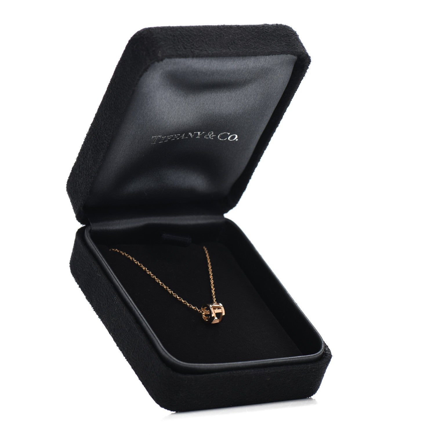 Tiffany 18K Rose Gold Atlas Open Pendant Necklace 5 of 5
