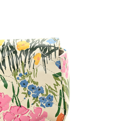 Gucci X KEN SCOTT Calfskin Matelasse Floral Print Super Mini GG Marmont Shoulder Bag Ivory Pink 11 of 13