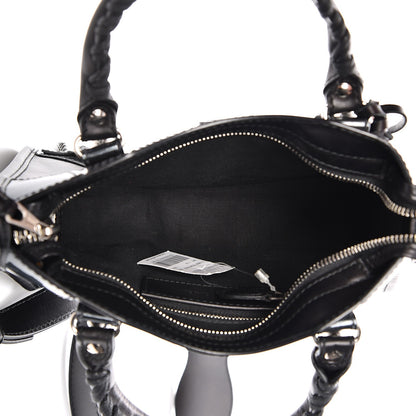 Balenciaga Smooth Calfskin Metallic Patent Giant 12 Silver Hardware Mini City Black Gris 6 of 8