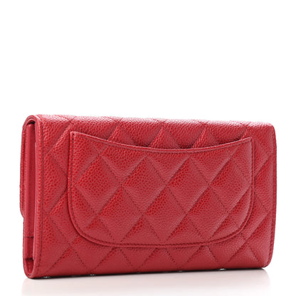 Chanel Metallic Caviar Quilted Large Flap Wallet Dark Pink 2 of 4