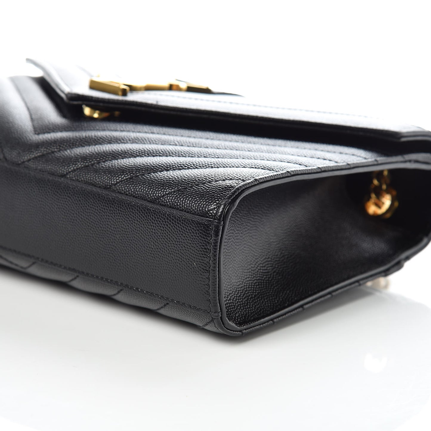 Grain De Poudre Matelasse Chevron Medium Monogram Satchel Black