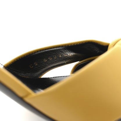 Saint Laurent Lambskin Bianca Mules 39.5 Jaune Safari 9 of 10