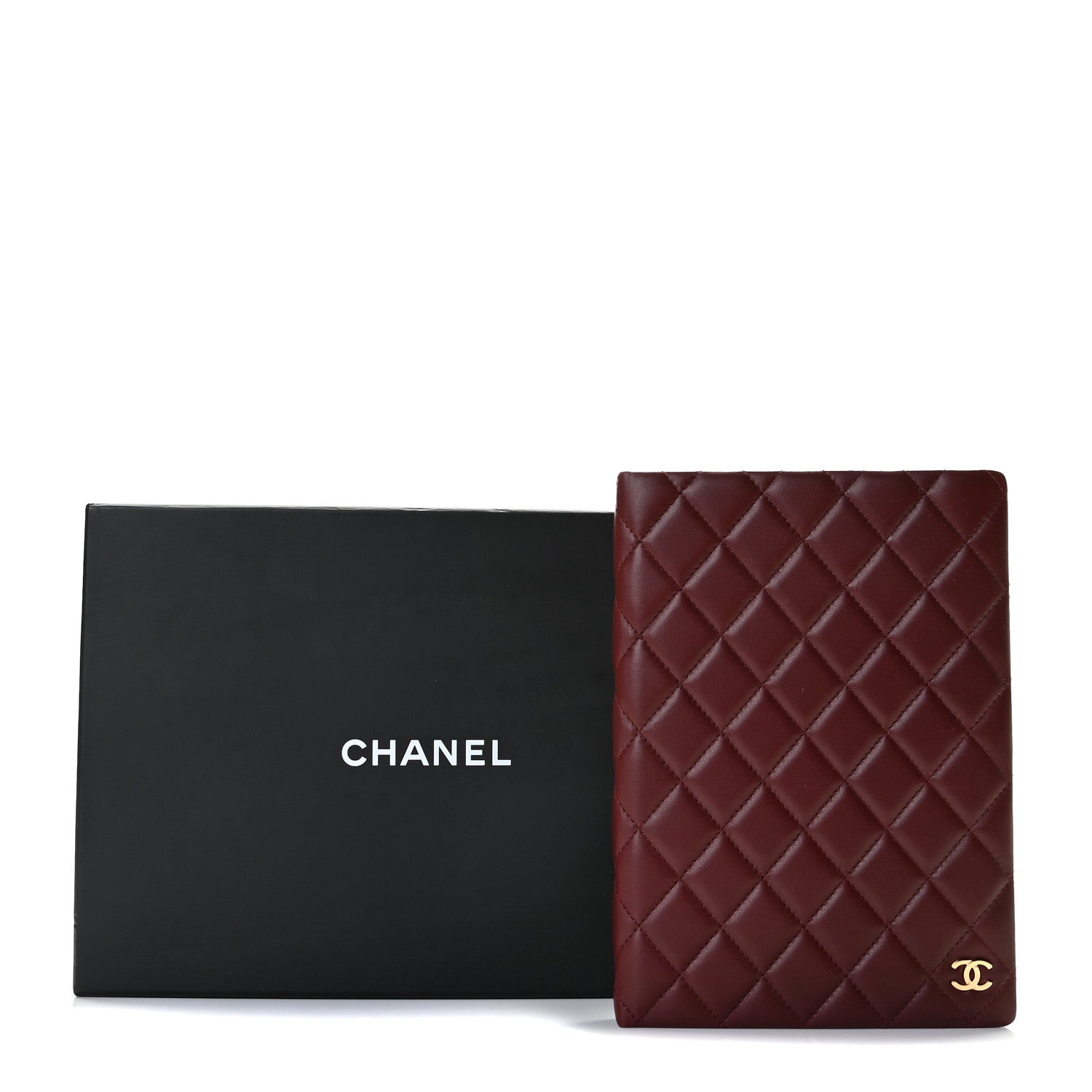 Chanel Lambskin Quilted Notebook Burgundy 4 of 12