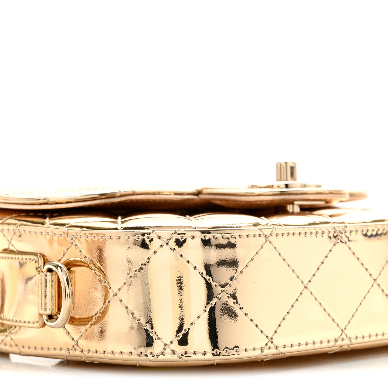 Chanel Mirror Calfskin Metallic Calfskin Quilted Hollywood Boulevard Mini Flap With Star Coin Purse Gold 10 of 12