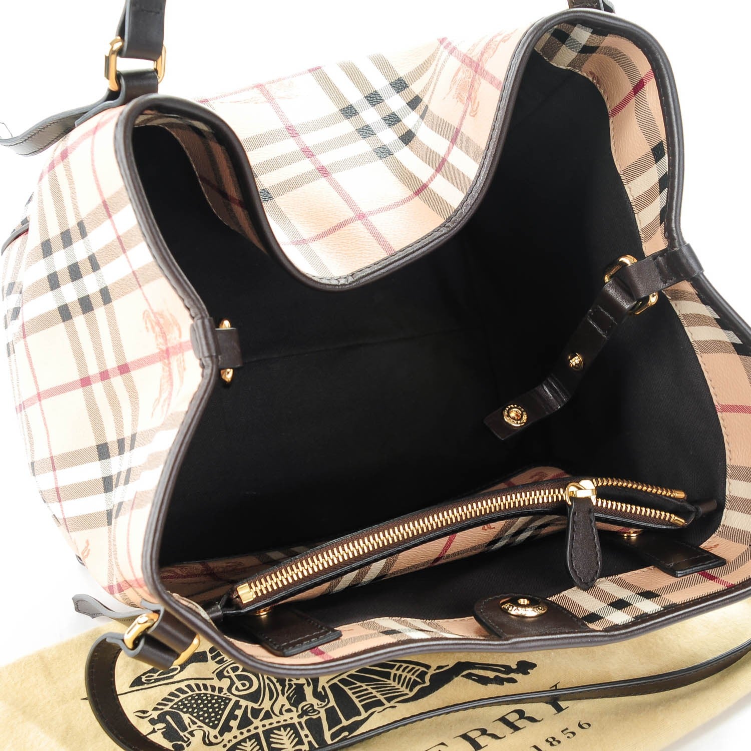 Burberry Haymarket Check Small Canterbury Tote Chocolate 5 of 7