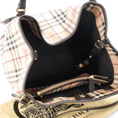Burberry Haymarket Check Small Canterbury Tote Chocolate 5 of 7